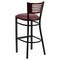 Emma and Oliver Decorative Slat Back Metal Restaurant Dining Barstool